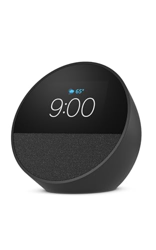Amazon Echo Spot. Great for nightstands. offices and kitchens. Smart alarm clock with Alexa. Black