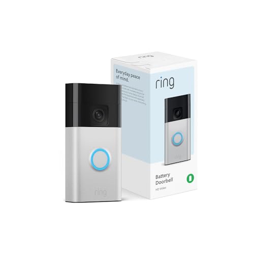 Ring Battery Doorbell | Home or business security with Head-to-Toe Video. Live View with Two-Way Talk. and Motion Detection & Alerts (newest model). Satin Nickel