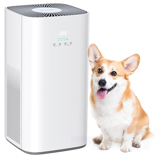VUSIGN Air Purifier for Home Large Room & Pets. Covers Up to 1800 ft² with CADR 242 CFM. H13 HEPA Filter. Air Quality Display. Smart App Control. Quiet Sleep Mode. Remove Dust. Smoke & Odor