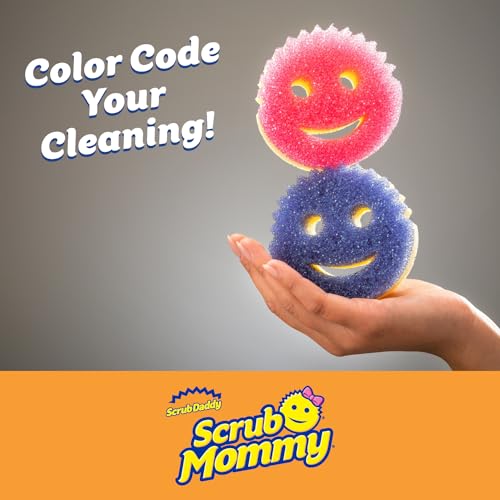 Scrub Daddy Scrub Mommy Sponges - Dish Scrubber + Non-Scratch Cleaning Sponges Kitchen. Bathroom + Multi-Surface Safe - Dual-Sided Dish Sponges for Scrubbing - Online Exclusive (3 Count)