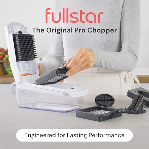 Fullstar The Original Pro Chopper - Vegetable Chopper and Spiralizer. Food Chopper with Container. Fruit Slicer. Kitchen Gadgets & Accessories. Home Essentials (4 in 1. White)
