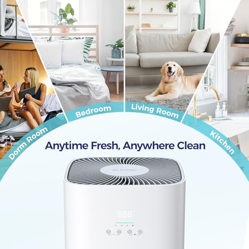 VUSIGN Air Purifier for Home Large Room & Pets. Covers Up to 1800 ft² with CADR 242 CFM. H13 HEPA Filter. Air Quality Display. Smart App Control. Quiet Sleep Mode. Remove Dust. Smoke & Odor