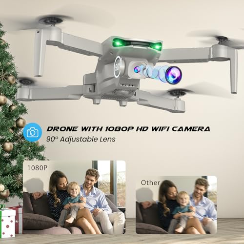 SIMREX Drone With Camera 1080P for Kids And Adults. RC Quadcopter with Altitude Hold. Mini Drone With One Key Start. Waypoint Fly. Headless Mode. 3D Flip. 3 Speeds. Remote Control Drone for Beginners