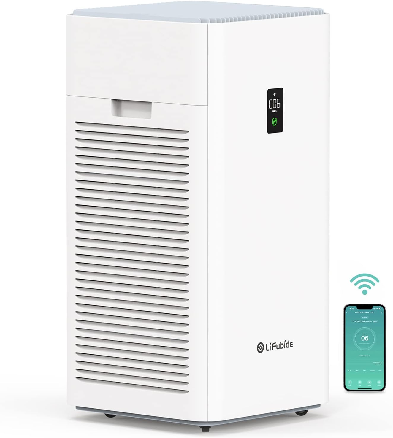 Large Room Air Purifier. H13 True HEPA.4555 Sq.Ft Coverage.24dB Low Noise For Bedroom Air Purifiers.Removal Of 99.99% 0.01 Microns Particles. PM2.5 Monitor(Y1000)